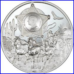 WILD WEST Legends 3 Oz Silver Coin $20 Cook Islands 2024