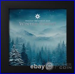 WINTER FOREST Holiday Ornament 1 Oz Silver Coin 5$ Cook Islands 2025