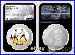 WRESTLER Abraham Lincoln Graded MS70 1/2 Oz Silver Coin 2$ Cook Islands 2022