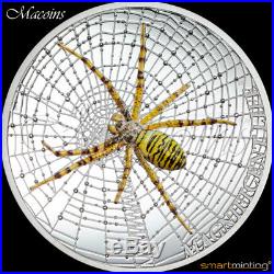 Wasp Spider Magnificent Life 2016 Cook Islands 1 Oz 999 Silver Coloured Coin