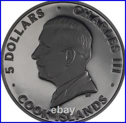 Wave 2026 $5 1 oz Pure Silver Obsidian Black Coin Cook Island CIT
