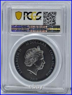 Winged Sandals Hermes Talaria 2019 2 Oz Silver $10 Cook Islands PCGS MS 70 FDOI