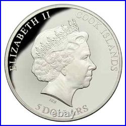 World of Parrots Cook Islands 5 Dollars 2015 Rainbow Lorikeet Silver Coin