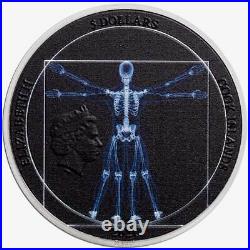 X-RAY VITRUVIAN MAN 2021 Cook Islands 1oz proof silver coin