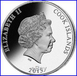 Year of the Goat Mother of Pearl 5 oz Pure Silver Coin $25 Cook Islands 2015