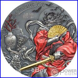 ZHONG KUI Gilded Asian Mythology 3 Oz Silver Coin 20$ Cook Islands 2020